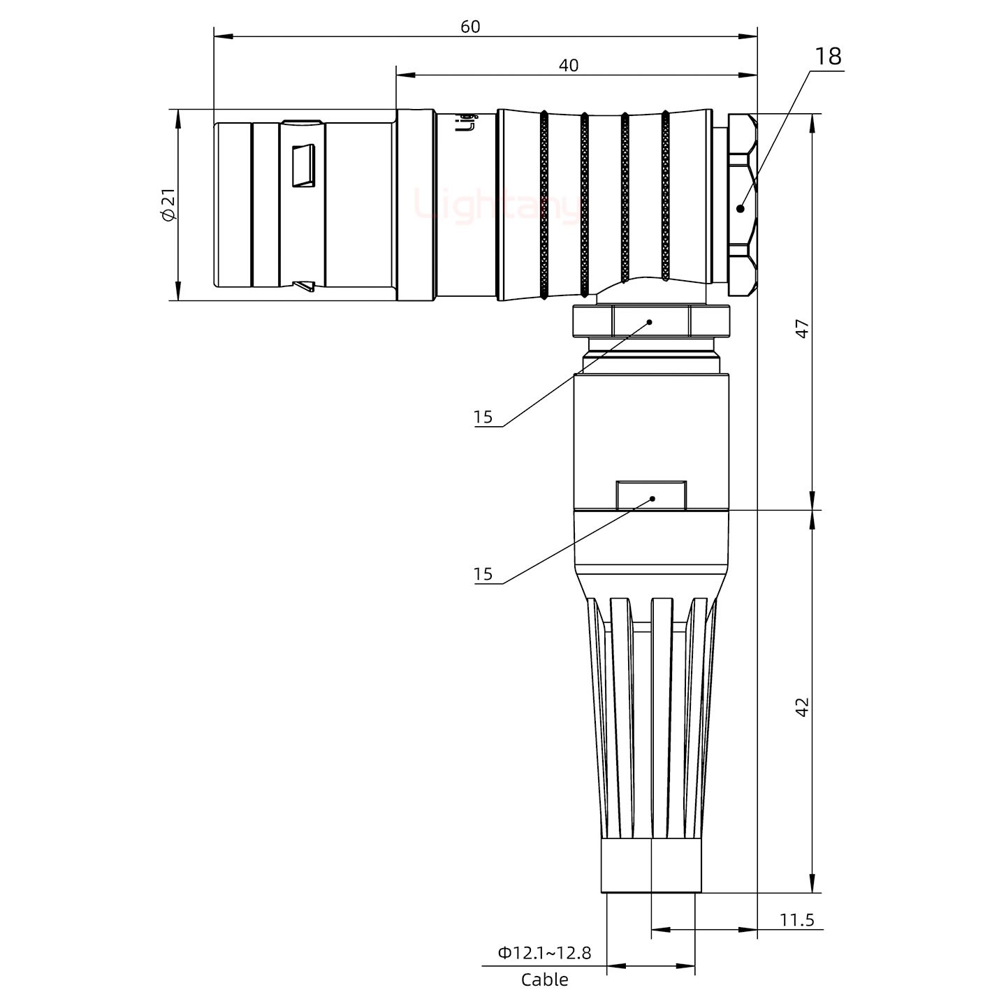 FHG.3K.024.CLAK12Z推拉自锁带护套弯式插头
