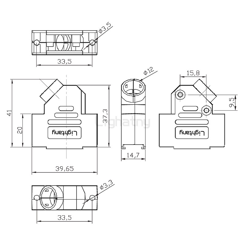 1679-15P-D-SUB金属外壳-斜出线4~12mm