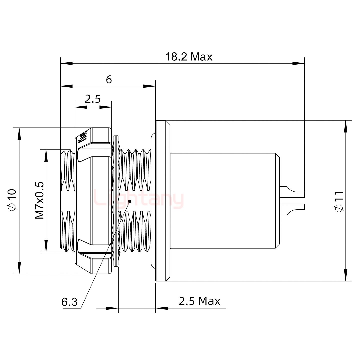 HEG.00.002.CLL推拉自锁后螺母插座 水密封	